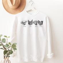 Load image into Gallery viewer, Custom White Pet Face Sweatshirt | Unisex
