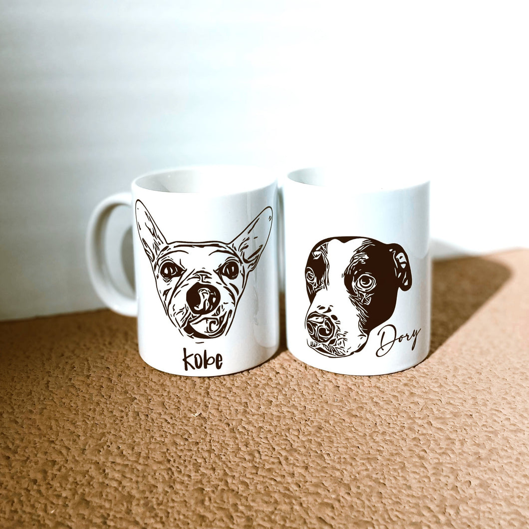 Custom Pet Face Mug + Name