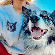 Load image into Gallery viewer, Custom Gray Pet Face Sweatshirt | Unisex
