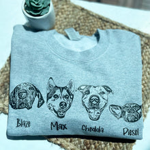 Load image into Gallery viewer, Custom Gray Pet Face Sweatshirt | Unisex
