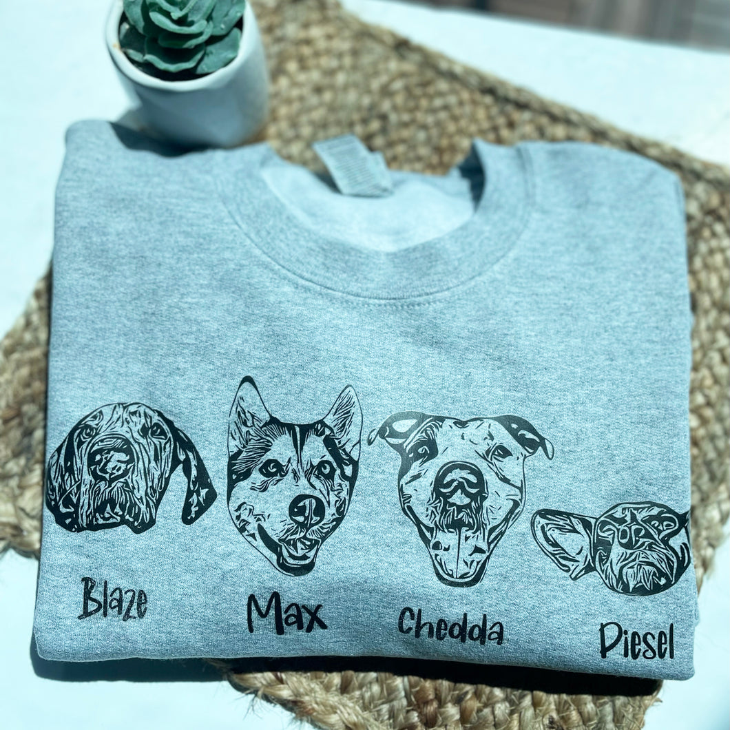 Custom Gray Pet Face Sweatshirt | Unisex