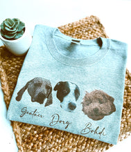 Load image into Gallery viewer, Custom Pet Face Portrait T shirt
