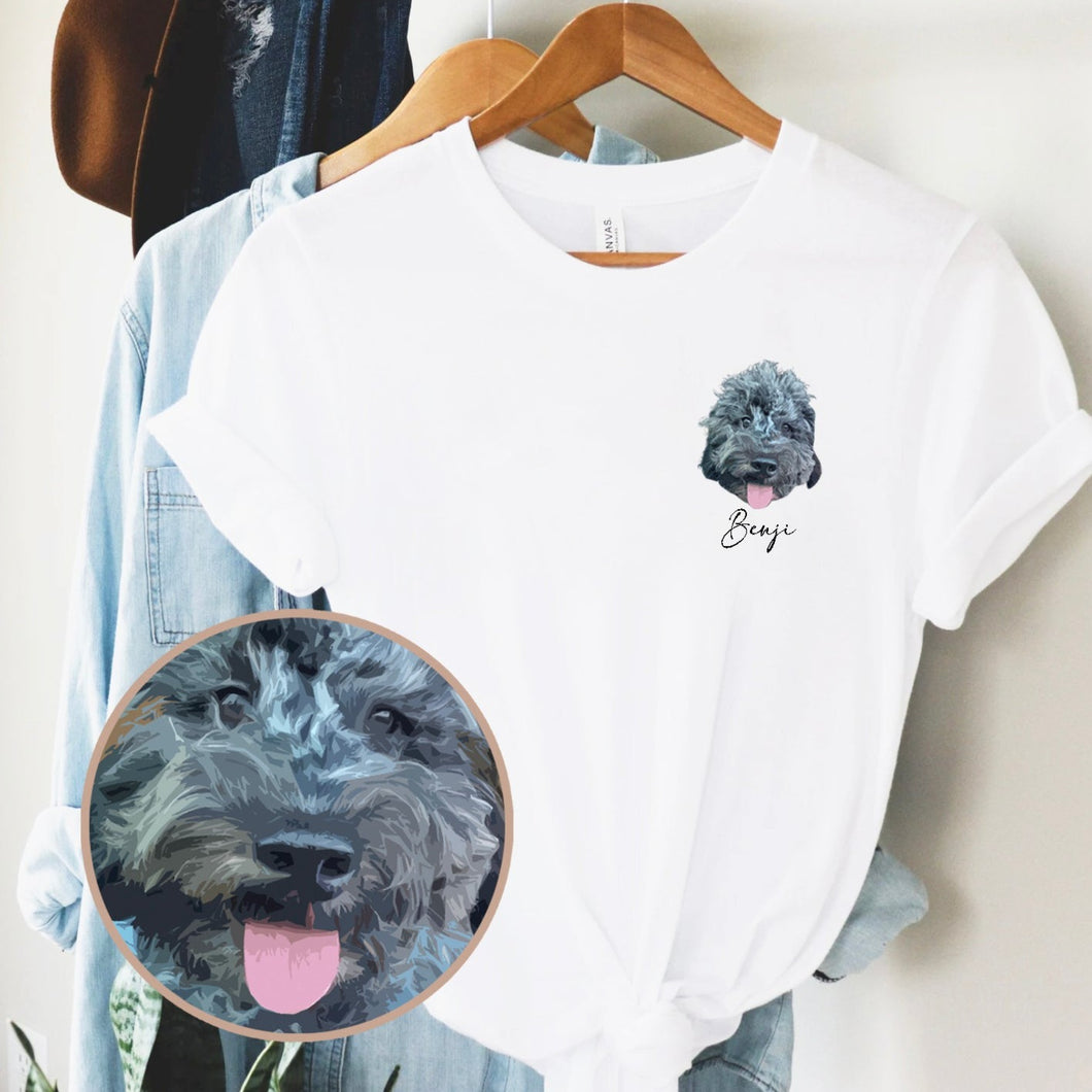 Custom Pet Face Portrait T shirt