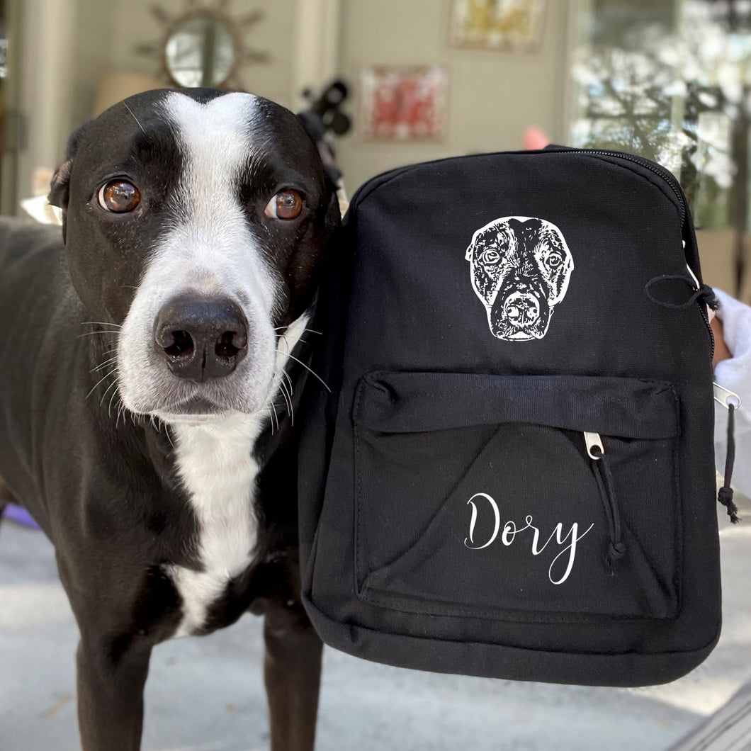 Custom Unisex Pet Face Backpack (Black)